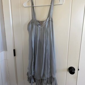 Rebecca Taylor Silver Satin Slip Dress